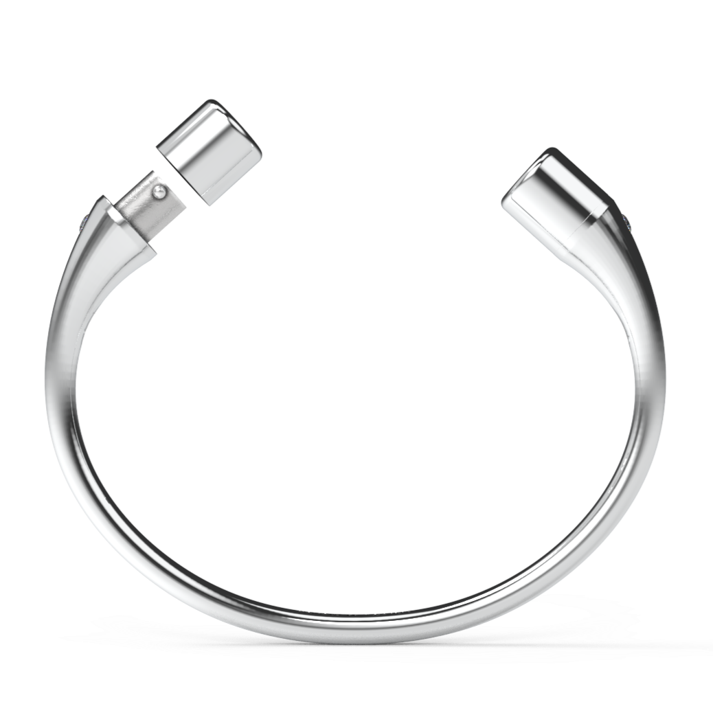 Jonc rond duo diamants blancs