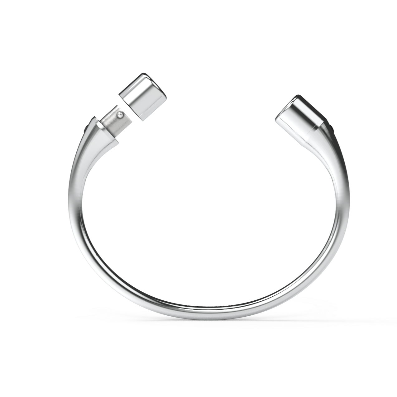 Jonc rond duo diamants noirs