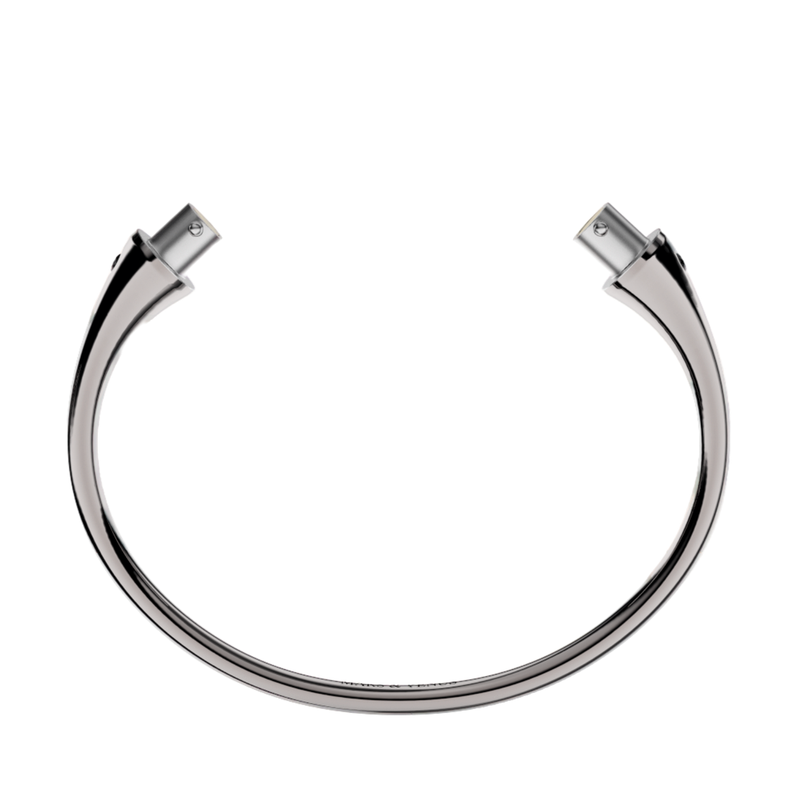 Jonc rond duo diamants noirs