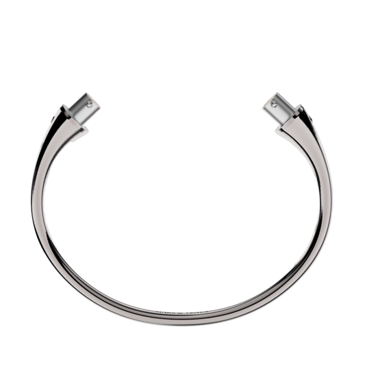 Jonc rond duo diamants blancs