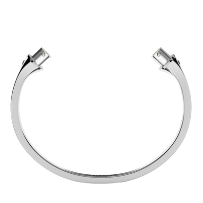 Jonc carré duo diamants blancs