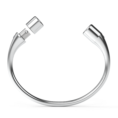 Jonc rond duo diamants blancs