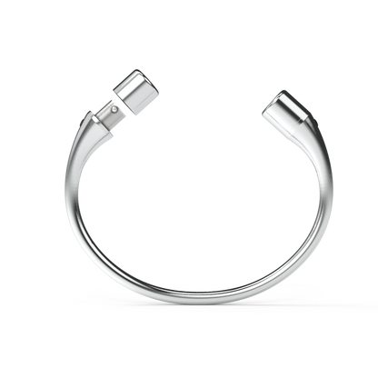 Jonc rond duo diamants noirs