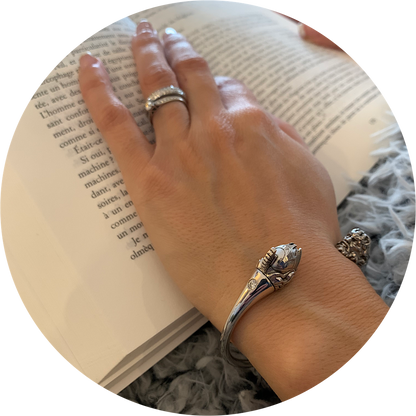 Jonc rond duo diamants blancs