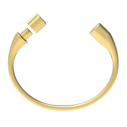 Jonc rond duo diamants noirs